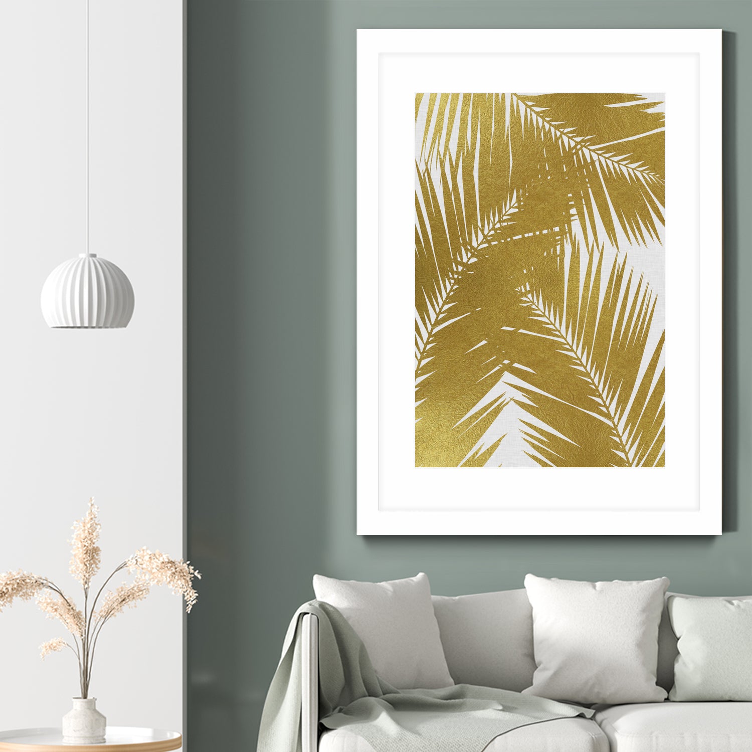 Palm Leaf Gold III by Dana Shek on GIANT ART - white digital painting