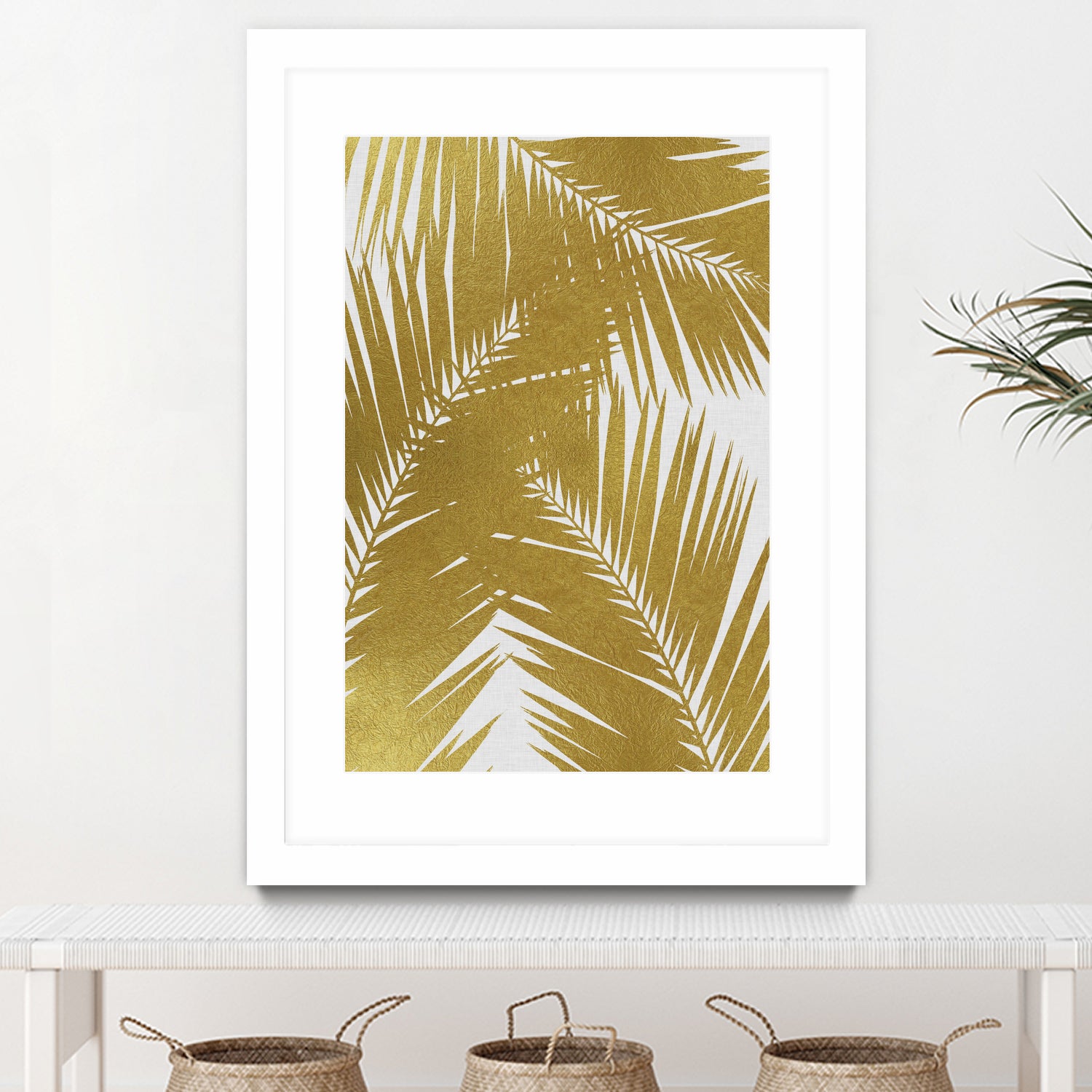 Palm Leaf Gold III by Dana Shek on GIANT ART - white digital painting