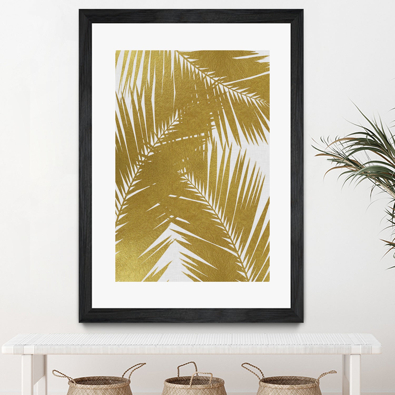 Palm Leaf Gold III by Dana Shek on GIANT ART - white digital painting