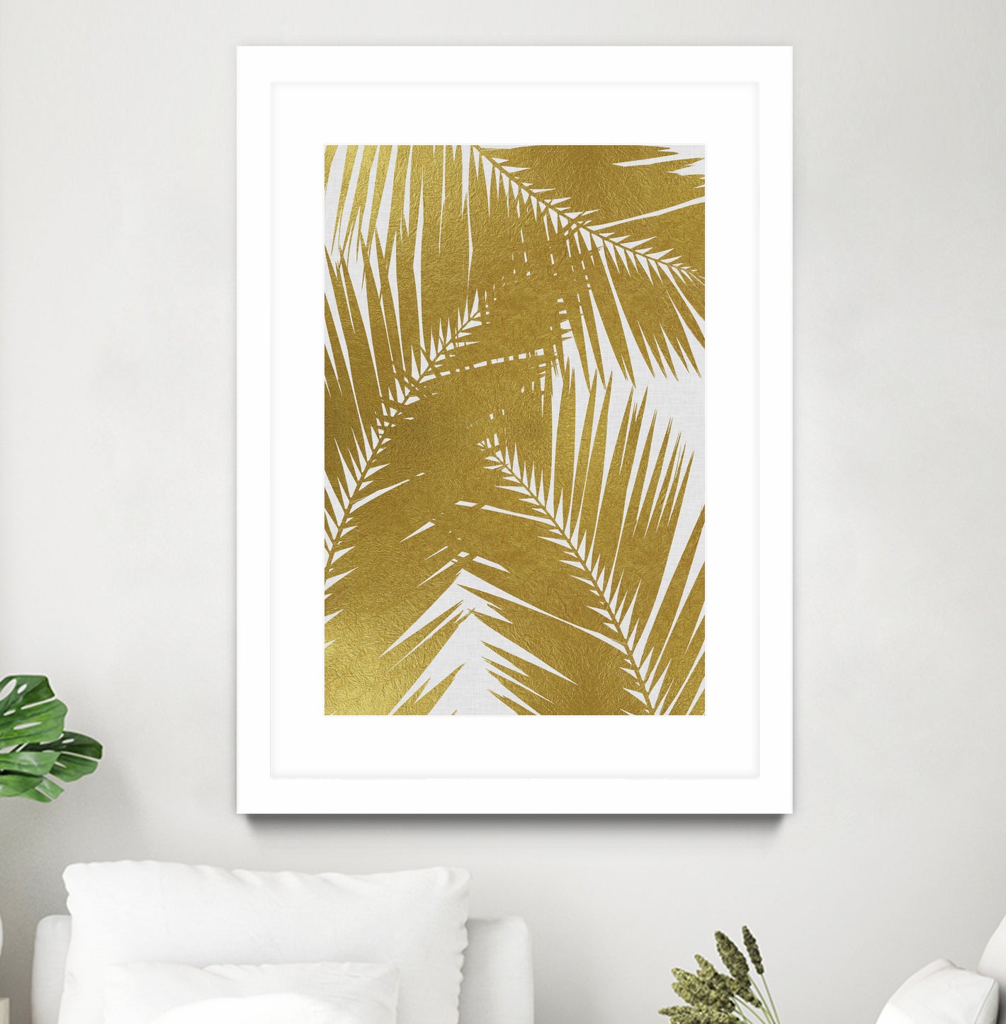 Palm Leaf Gold III by Dana Shek on GIANT ART - white digital painting