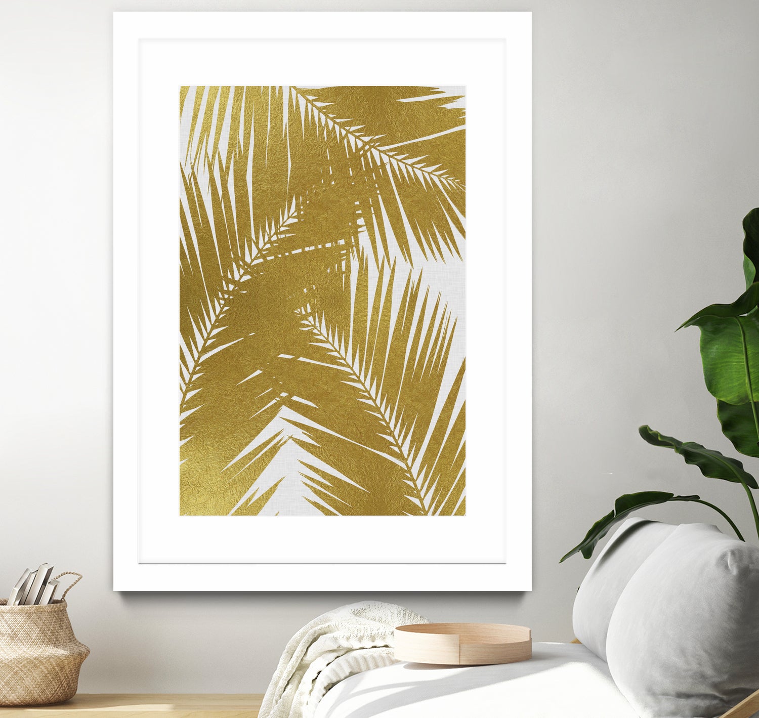 Palm Leaf Gold III by Dana Shek on GIANT ART - white digital painting