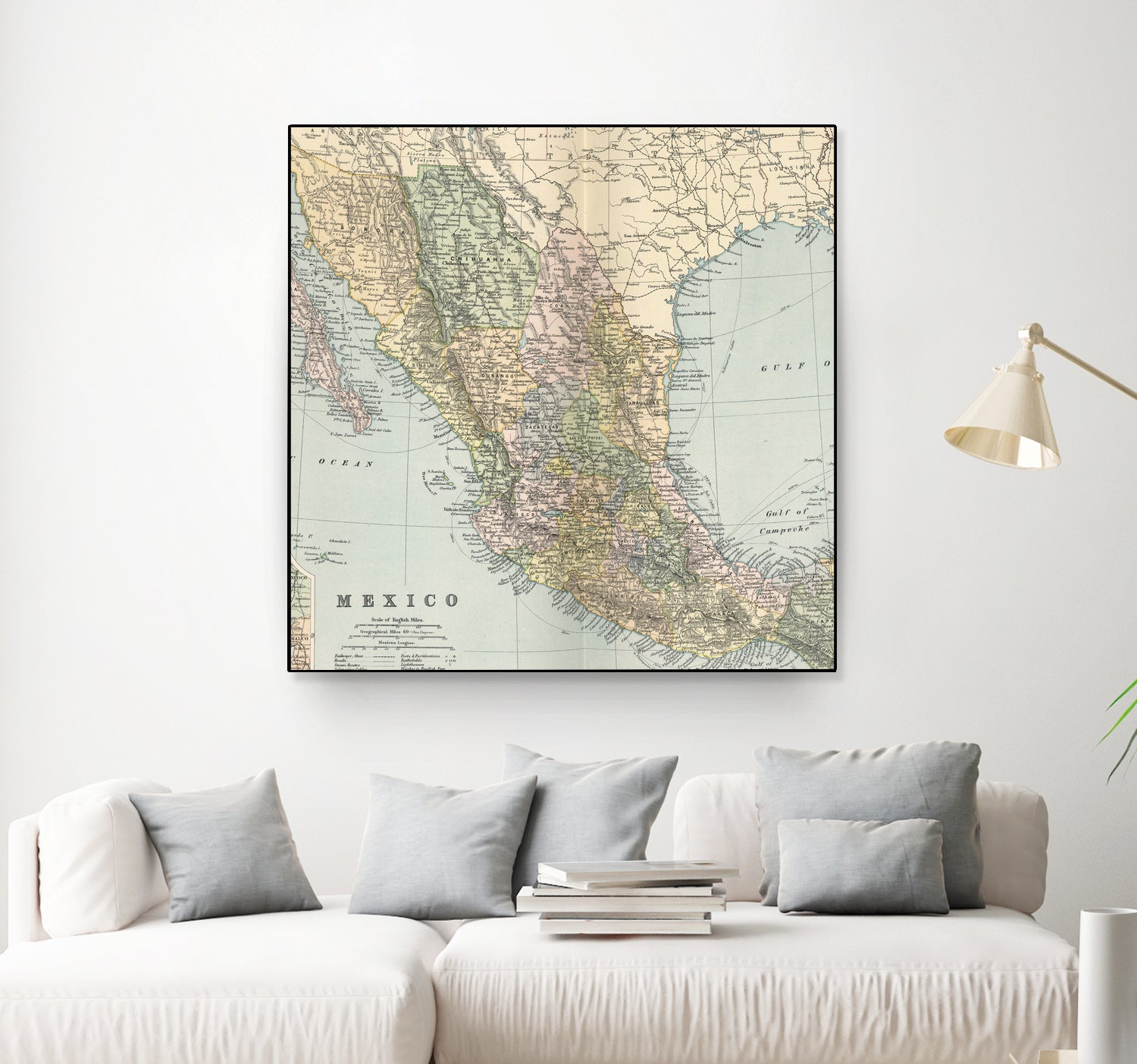 Vintage Map of Mexico (1891) by Adam Shaw on GIANT ART - white photo illustration