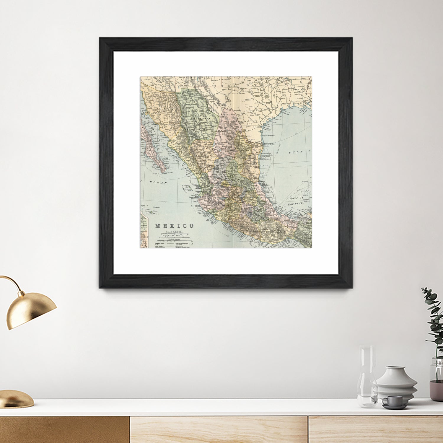 Vintage Map of Mexico (1891) by Adam Shaw on GIANT ART - white photo illustration