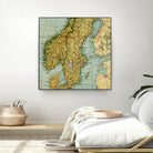 Vintage Map of Norway and Sweden (1921) by Adam Shaw on GIANT ART - white photo illustration