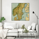 Vintage Map of Norway and Sweden (1921) by Adam Shaw on GIANT ART - white photo illustration