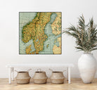 Vintage Map of Norway and Sweden (1921) by Adam Shaw on GIANT ART - white photo illustration