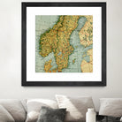 Vintage Map of Norway and Sweden (1921) by Adam Shaw on GIANT ART - white photo illustration