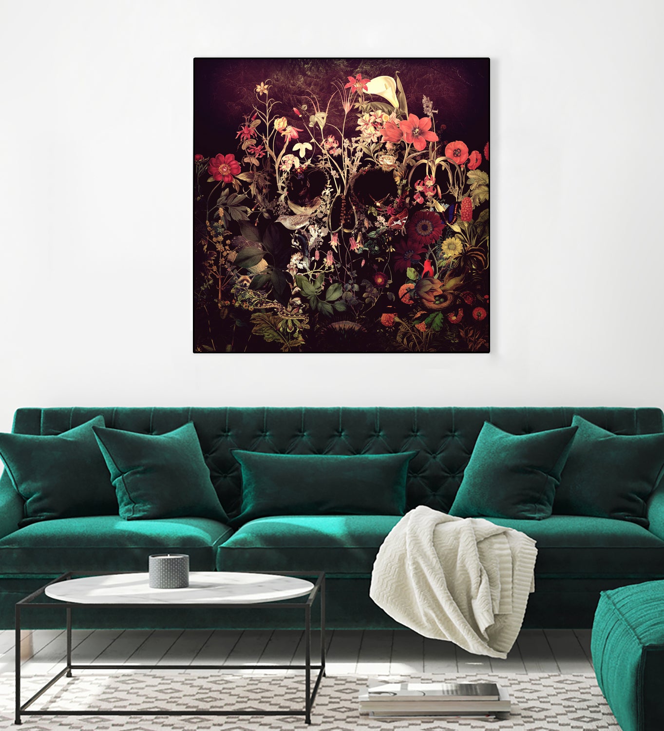 Bloom Skull by Ali Gulec on GIANT ART - red photo illustration