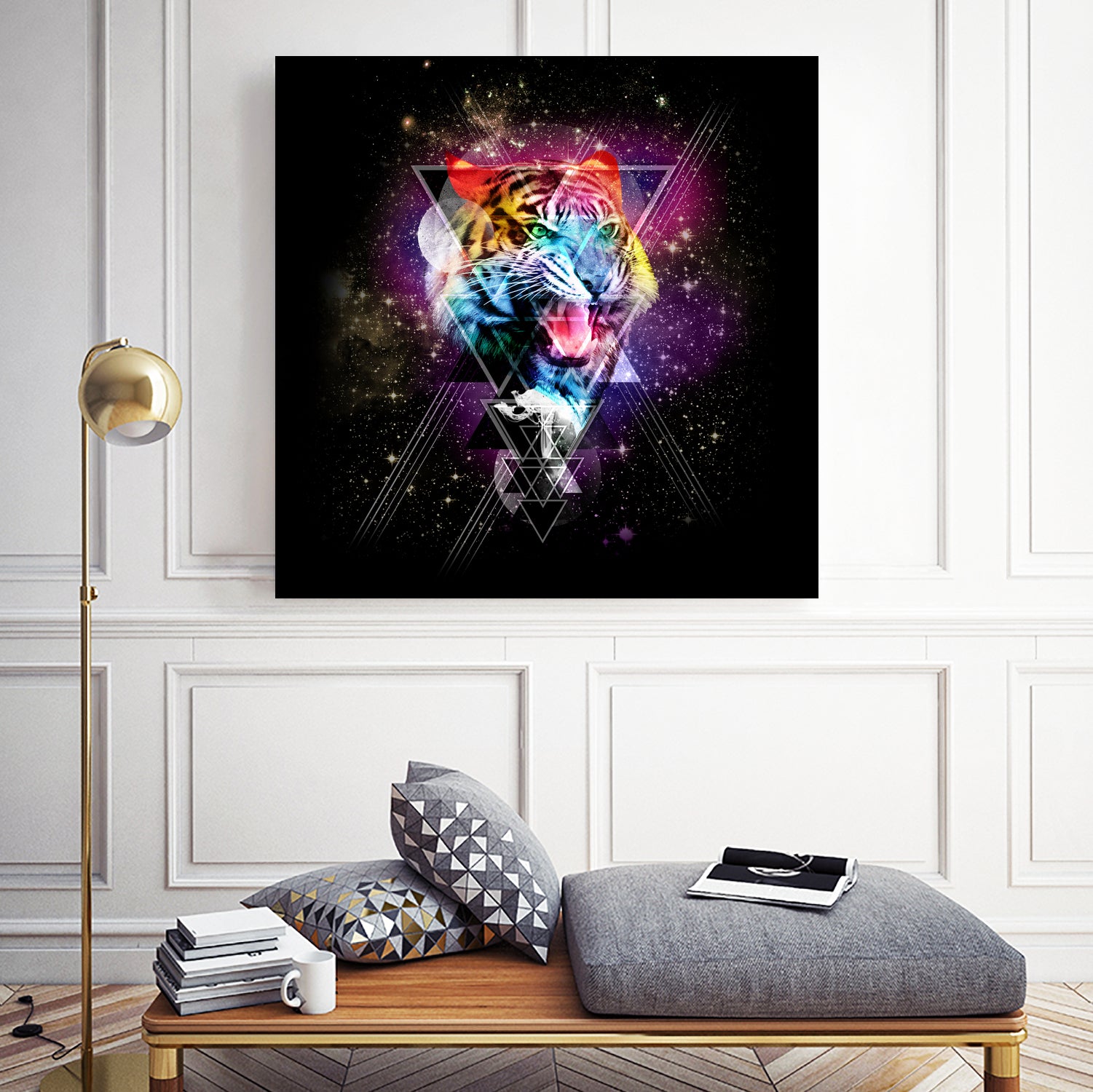 Cosmic Tiger by Ali Gulec on GIANT ART - black photo illustration