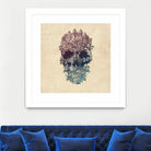 Skull Floral by Ali Gulec on GIANT ART - white digital drawing