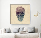 Skull Floral by Ali Gulec on GIANT ART - white digital drawing