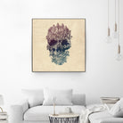 Skull Floral by Ali Gulec on GIANT ART - white digital drawing