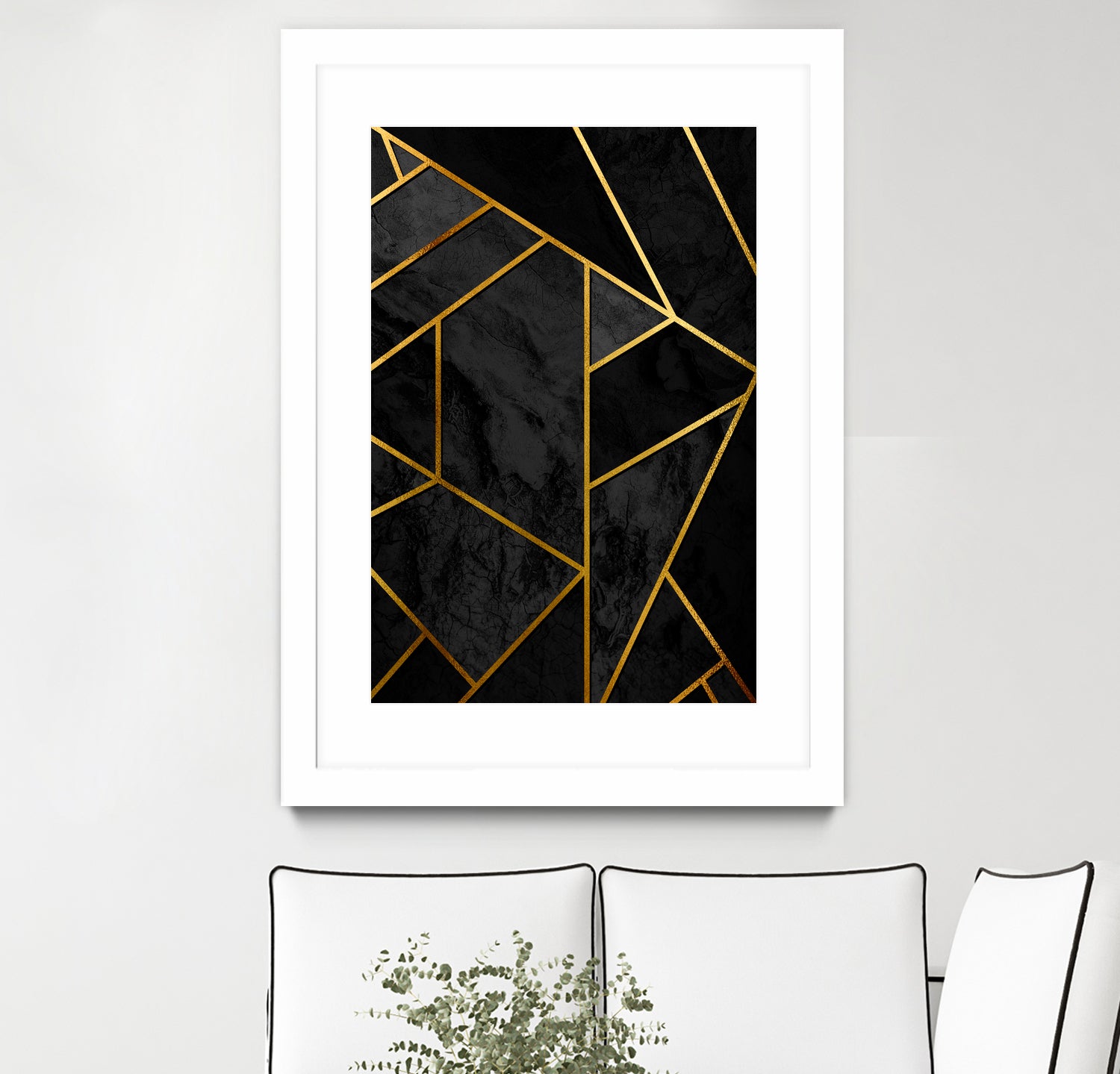 Mosaic with golden lines. by Nemanja Sekularac on GIANT ART - black photo illustration