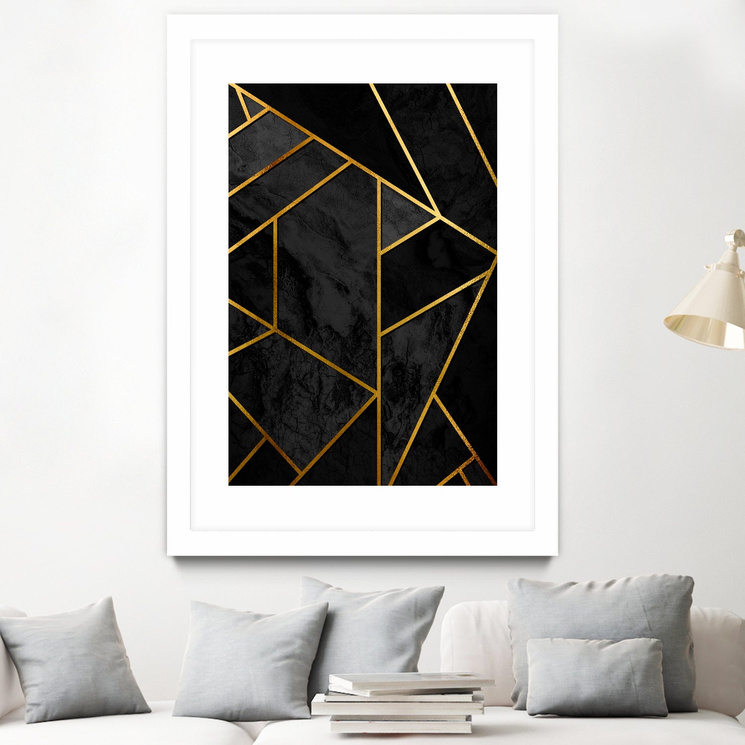 Mosaic with golden lines. by Nemanja Sekularac on GIANT ART - black photo illustration