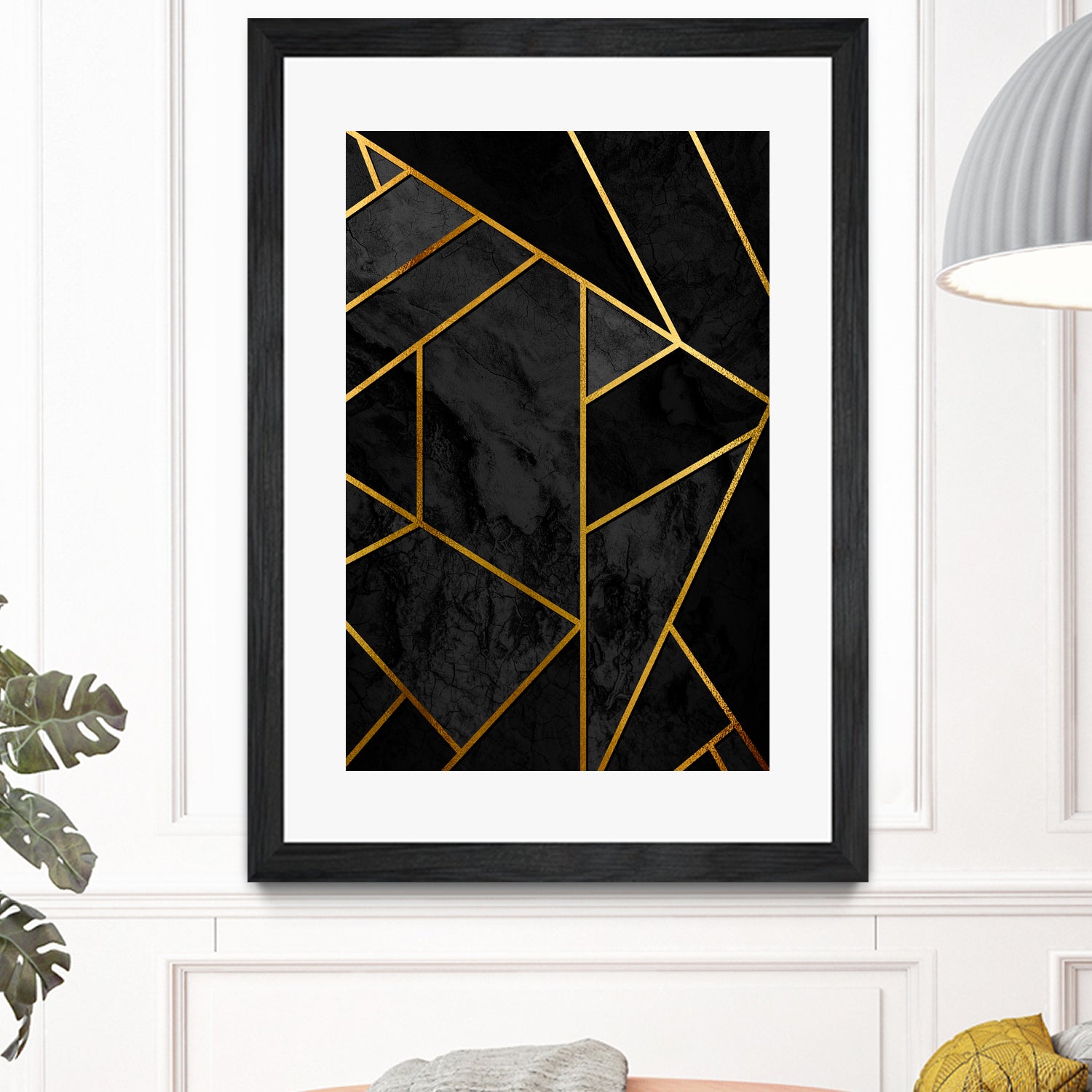 Mosaic with golden lines. by Nemanja Sekularac on GIANT ART - black photo illustration