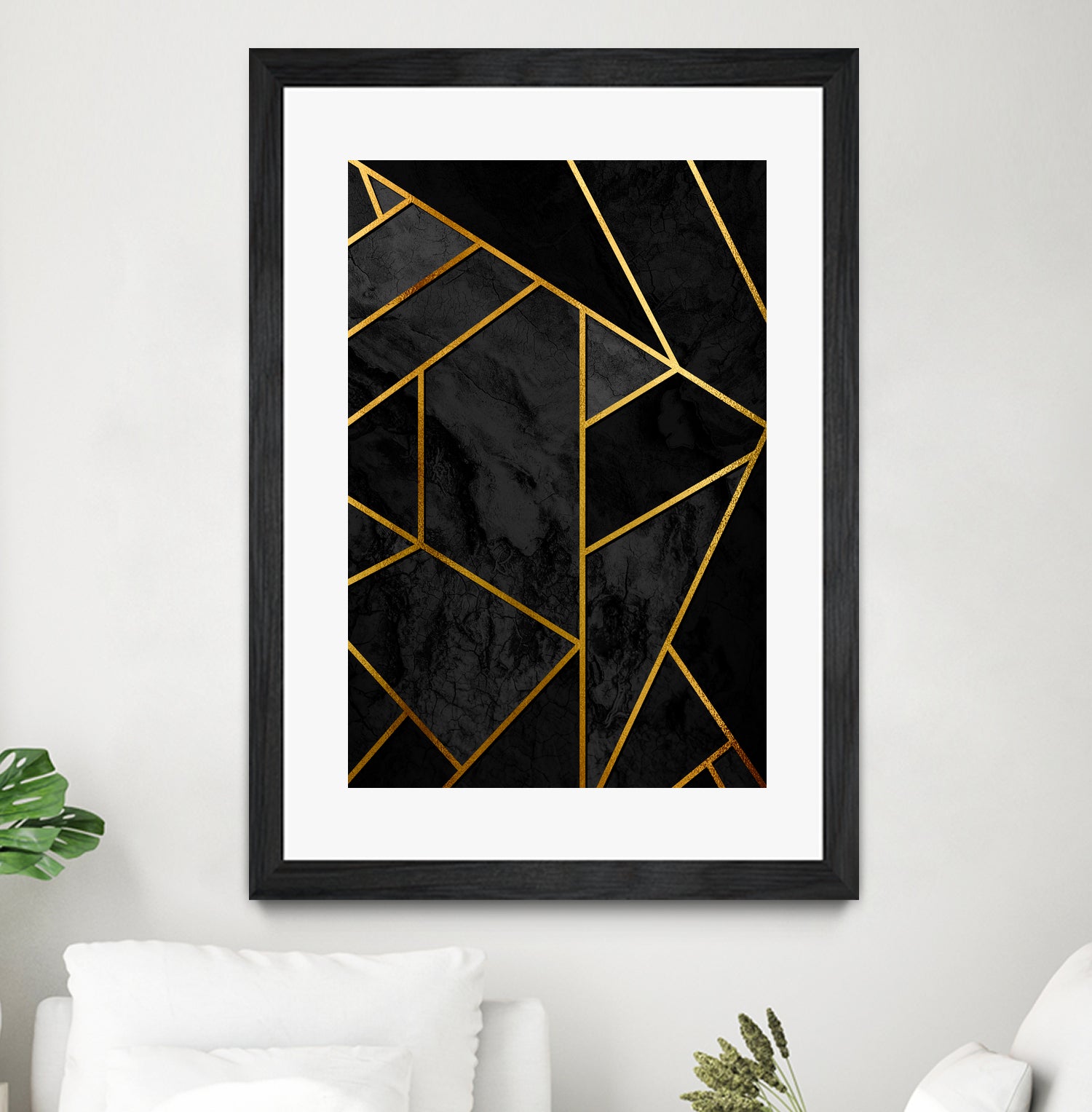 Mosaic with golden lines. by Nemanja Sekularac on GIANT ART - black photo illustration