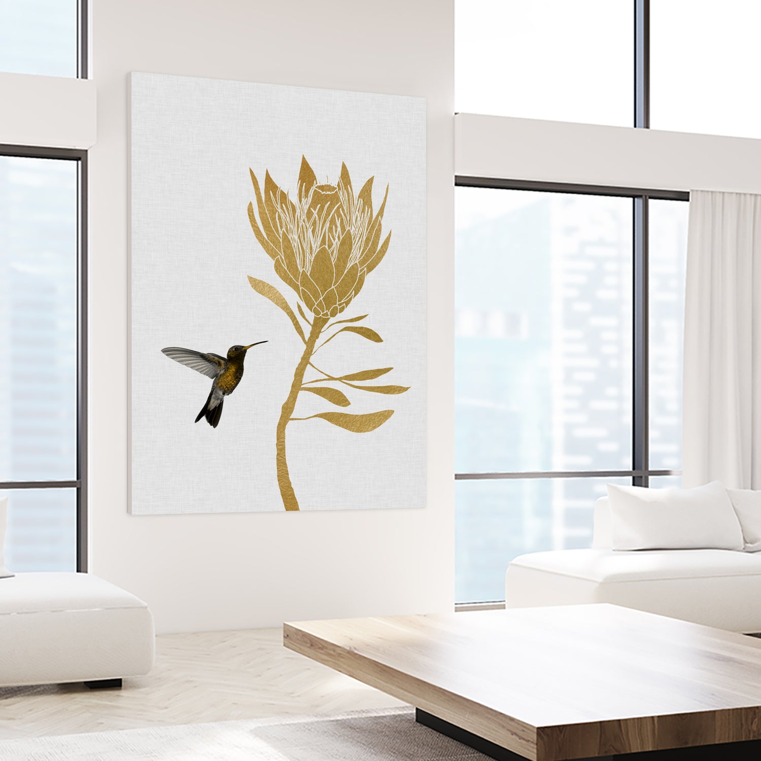 Hummingbird & Flower I by Dana Shek on GIANT ART - white digital painting