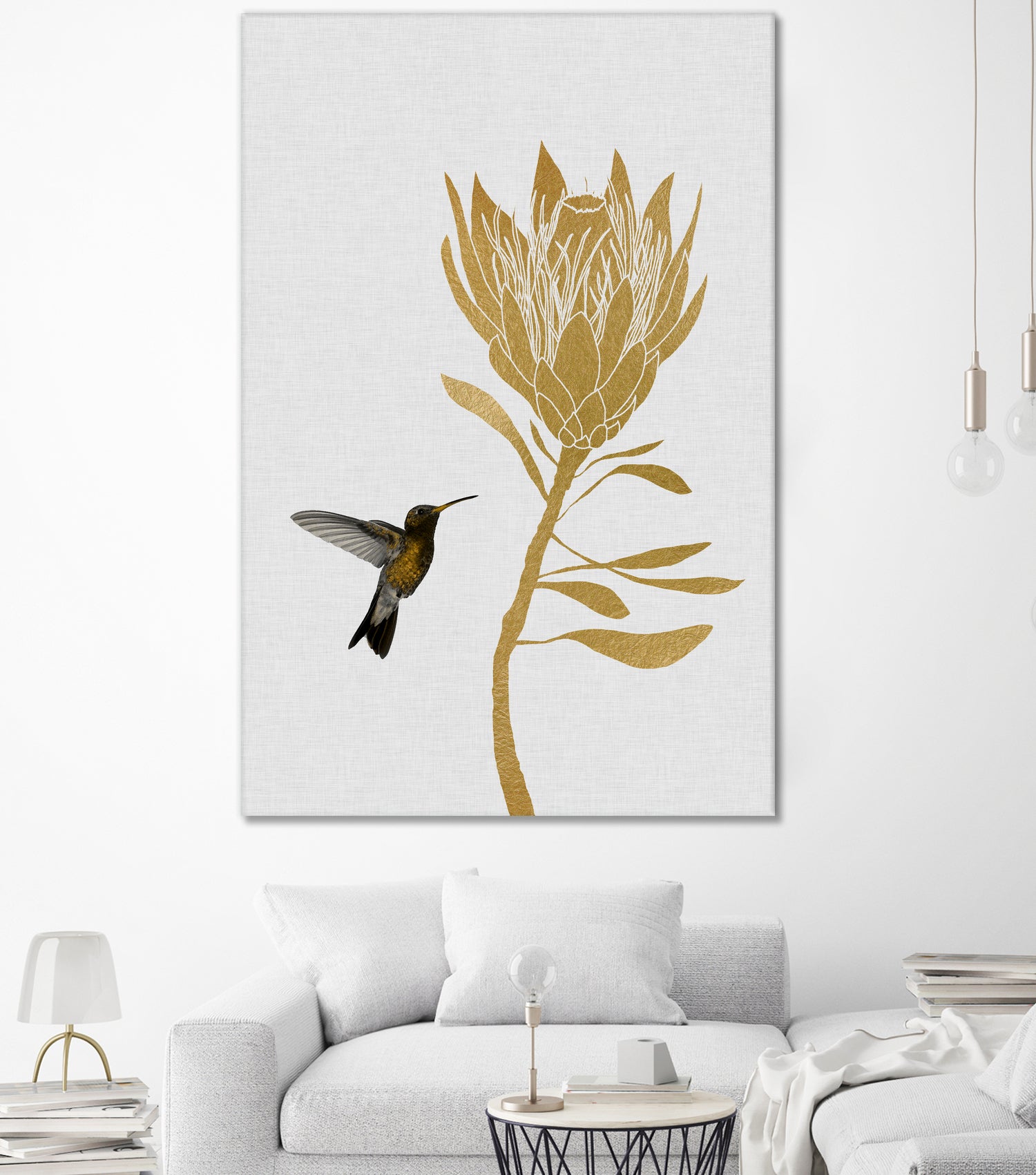 Hummingbird & Flower I by Dana Shek on GIANT ART - white digital painting