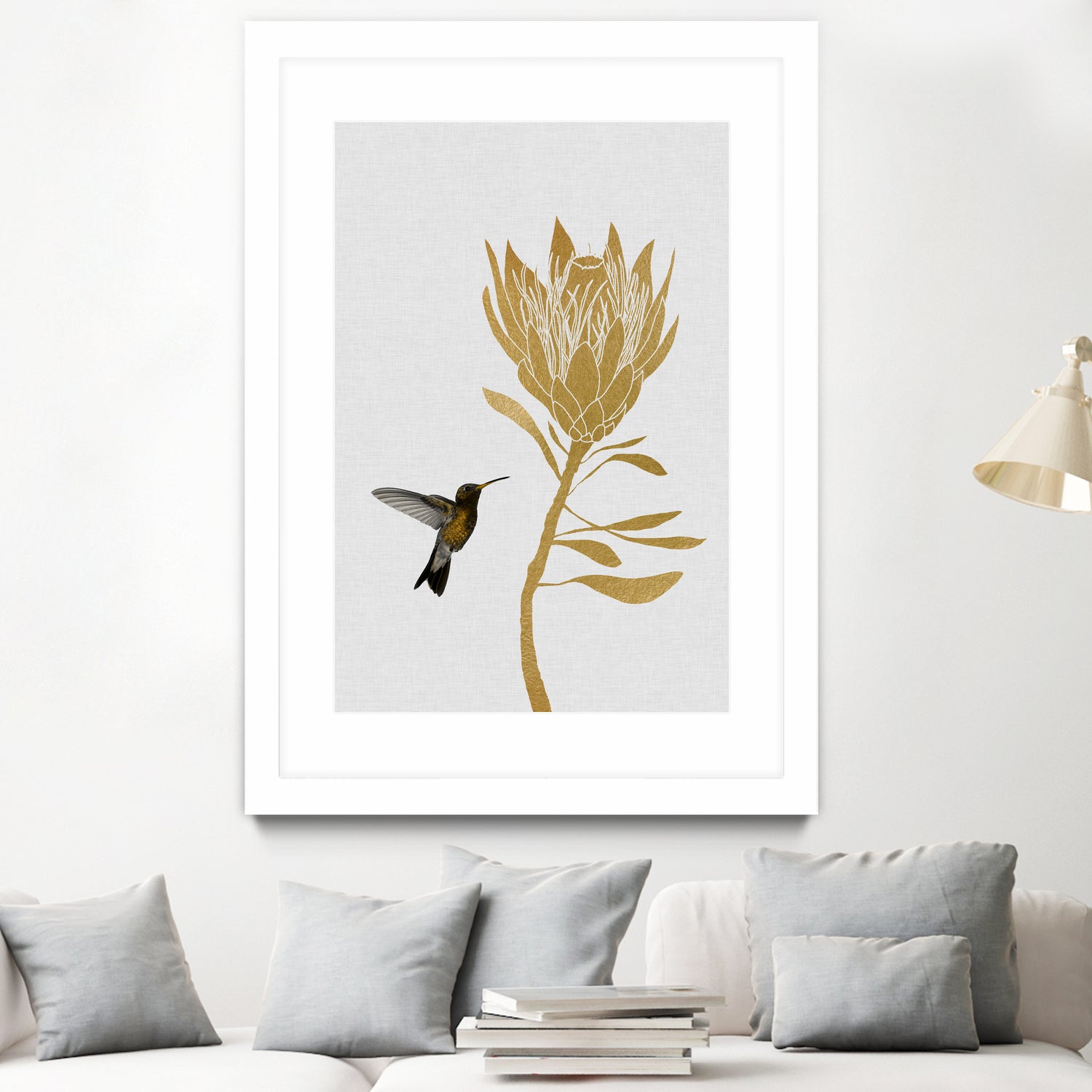 Hummingbird & Flower I by Dana Shek on GIANT ART - white digital painting