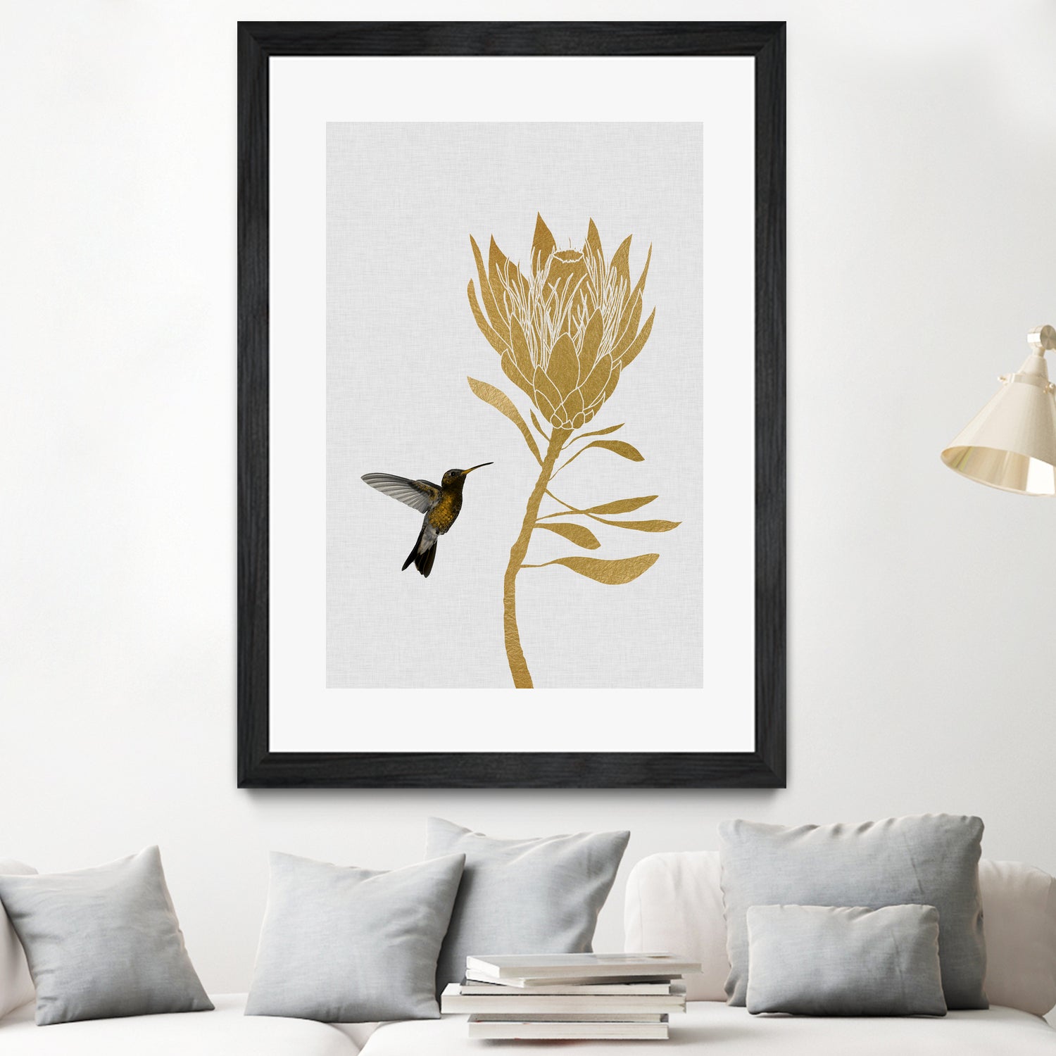 Hummingbird & Flower I by Dana Shek on GIANT ART - white digital painting