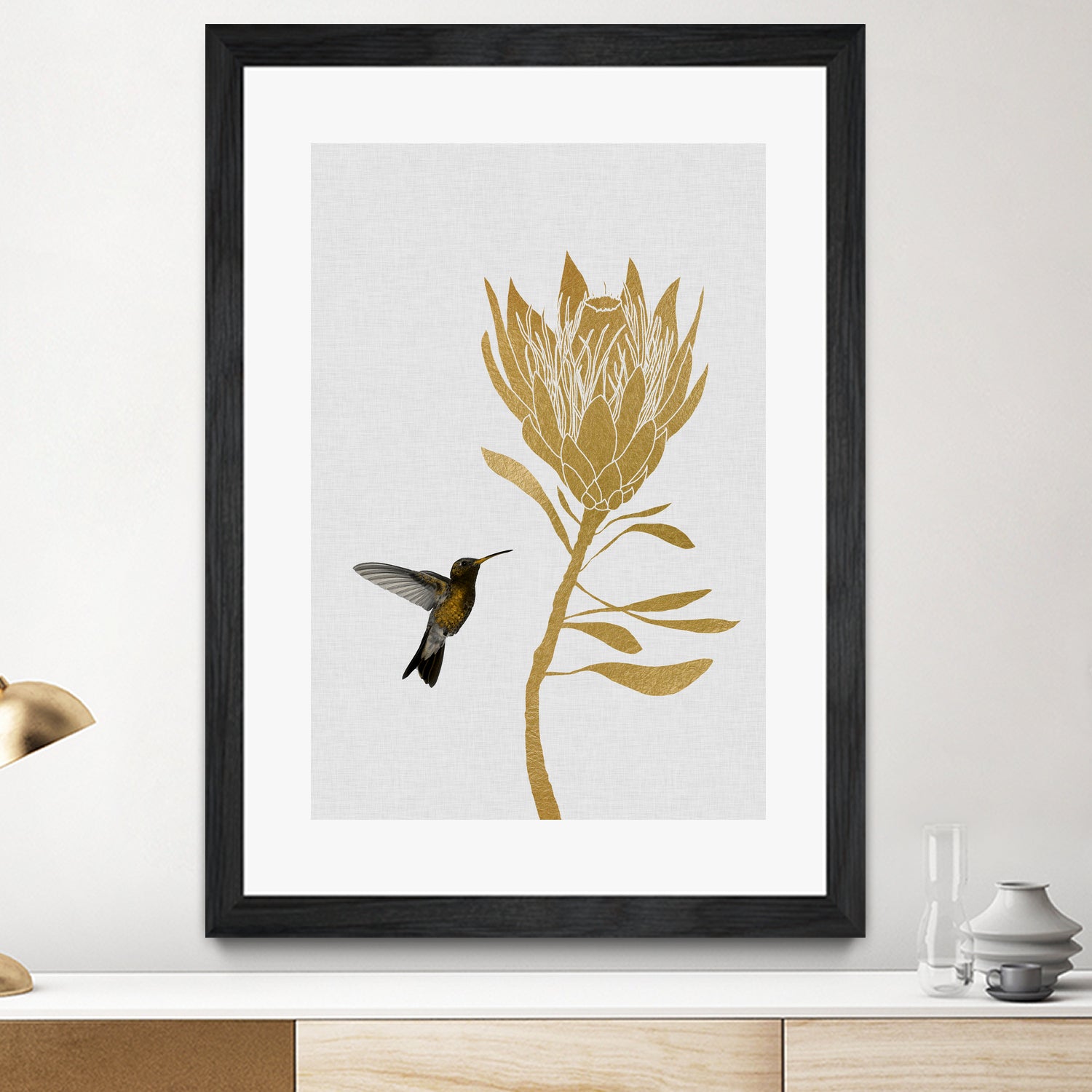 Hummingbird & Flower I by Dana Shek on GIANT ART - white digital painting