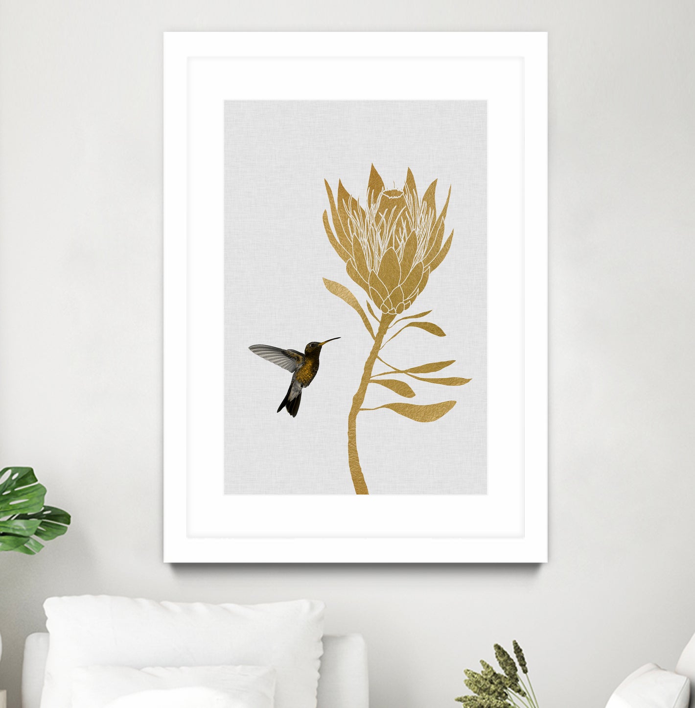 Hummingbird & Flower I by Dana Shek on GIANT ART - white digital painting