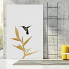 Hummingbird & Flower II by Dana Shek on GIANT ART - white digital painting