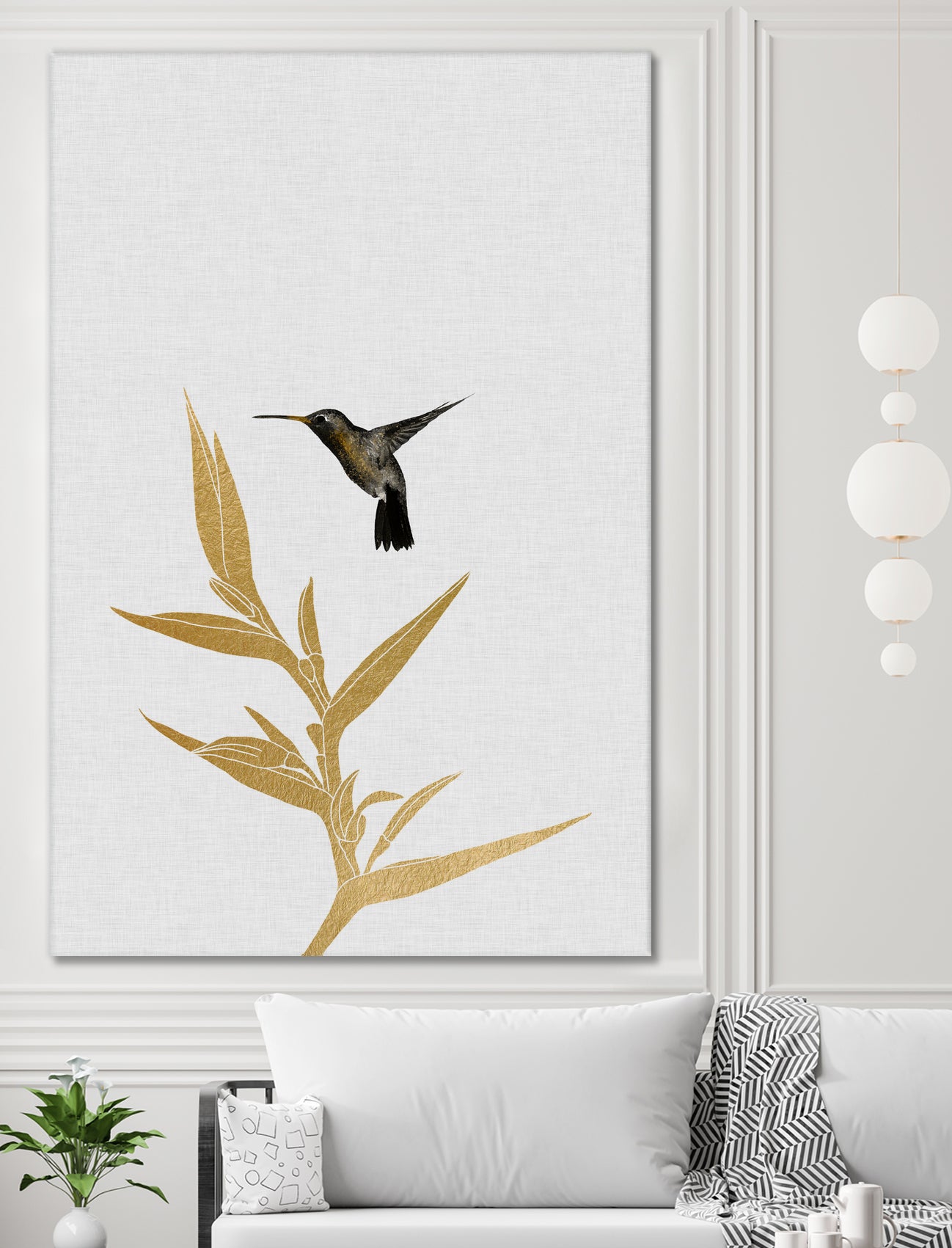 Hummingbird & Flower II by Dana Shek on GIANT ART - white digital painting