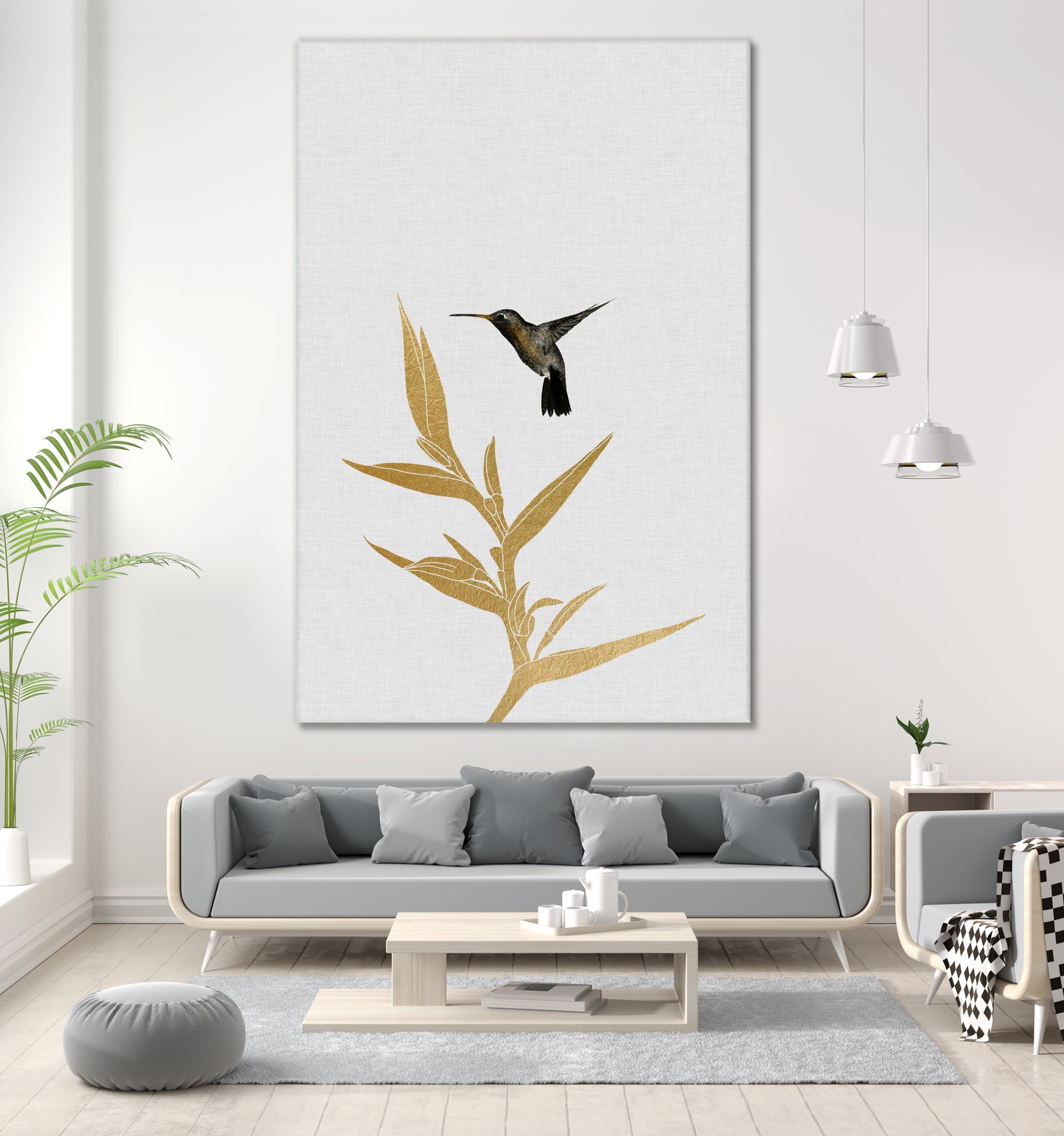 Hummingbird & Flower II by Dana Shek on GIANT ART - white digital painting