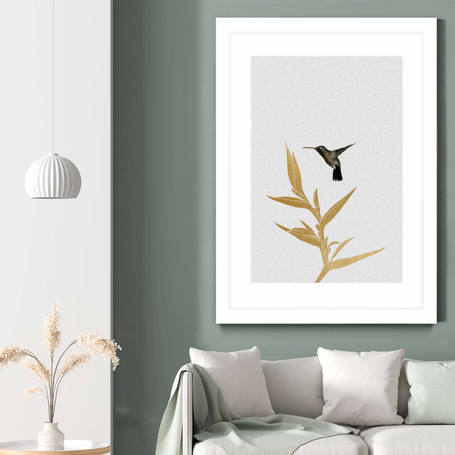 Hummingbird & Flower II by Dana Shek on GIANT ART - white digital painting