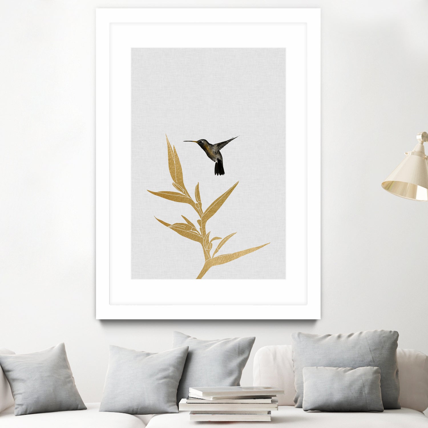 Hummingbird & Flower II by Dana Shek on GIANT ART - white digital painting