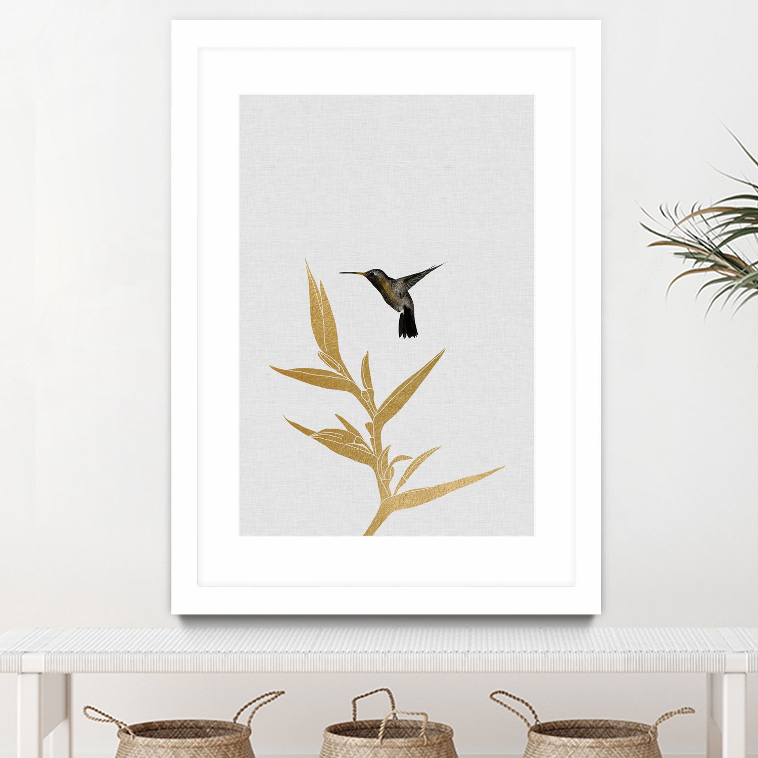 Hummingbird & Flower II by Dana Shek on GIANT ART - white digital painting