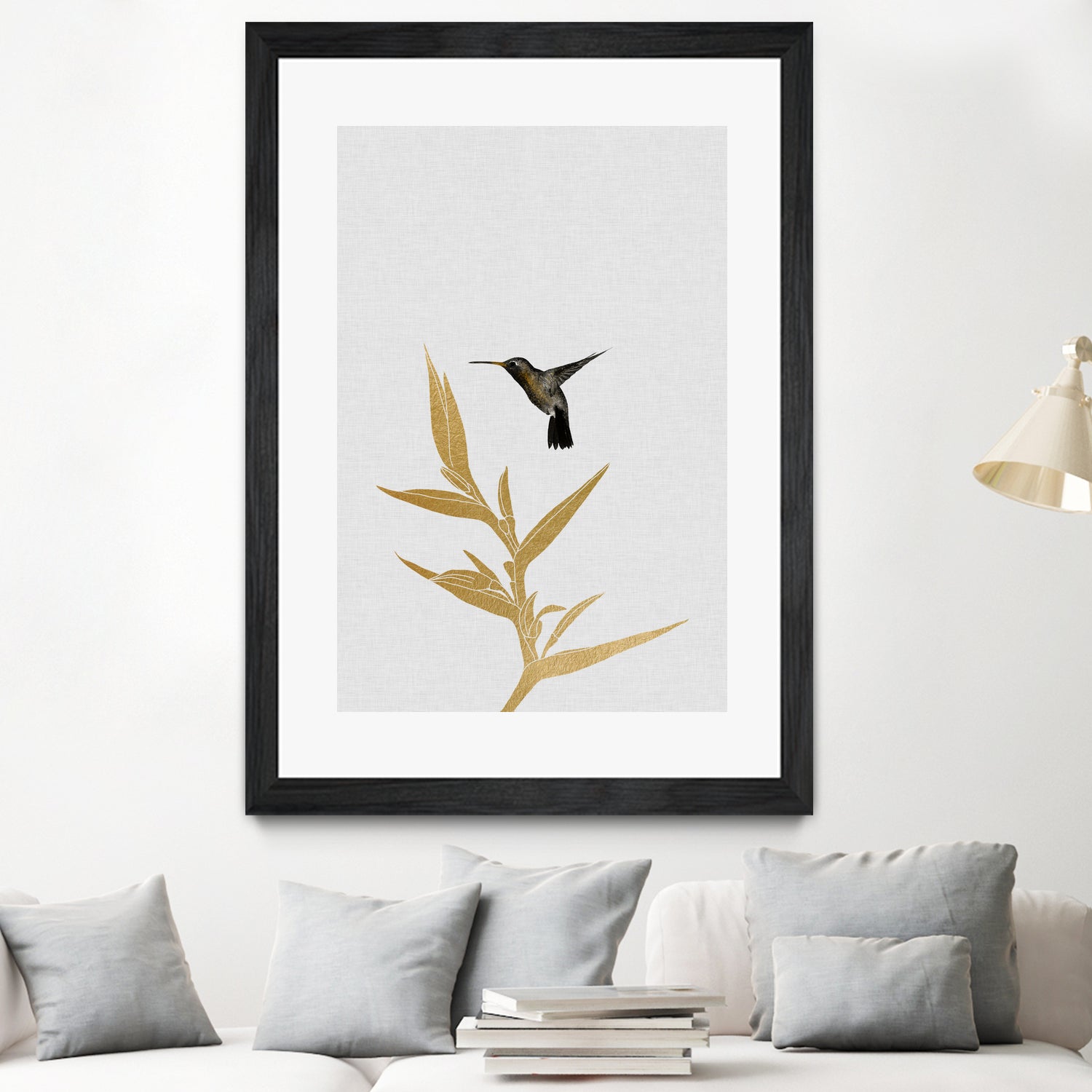 Hummingbird & Flower II by Dana Shek on GIANT ART - white digital painting