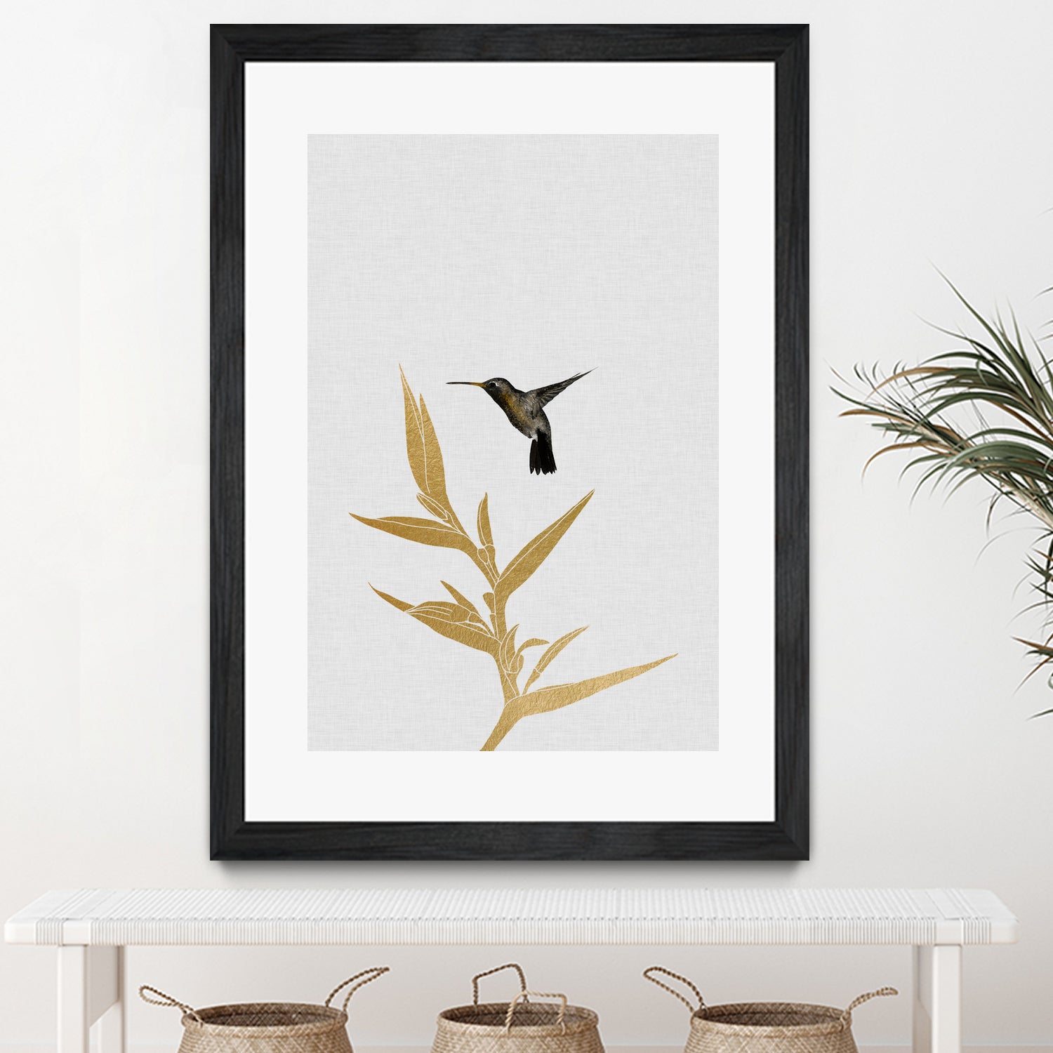 Hummingbird & Flower II by Dana Shek on GIANT ART - white digital painting