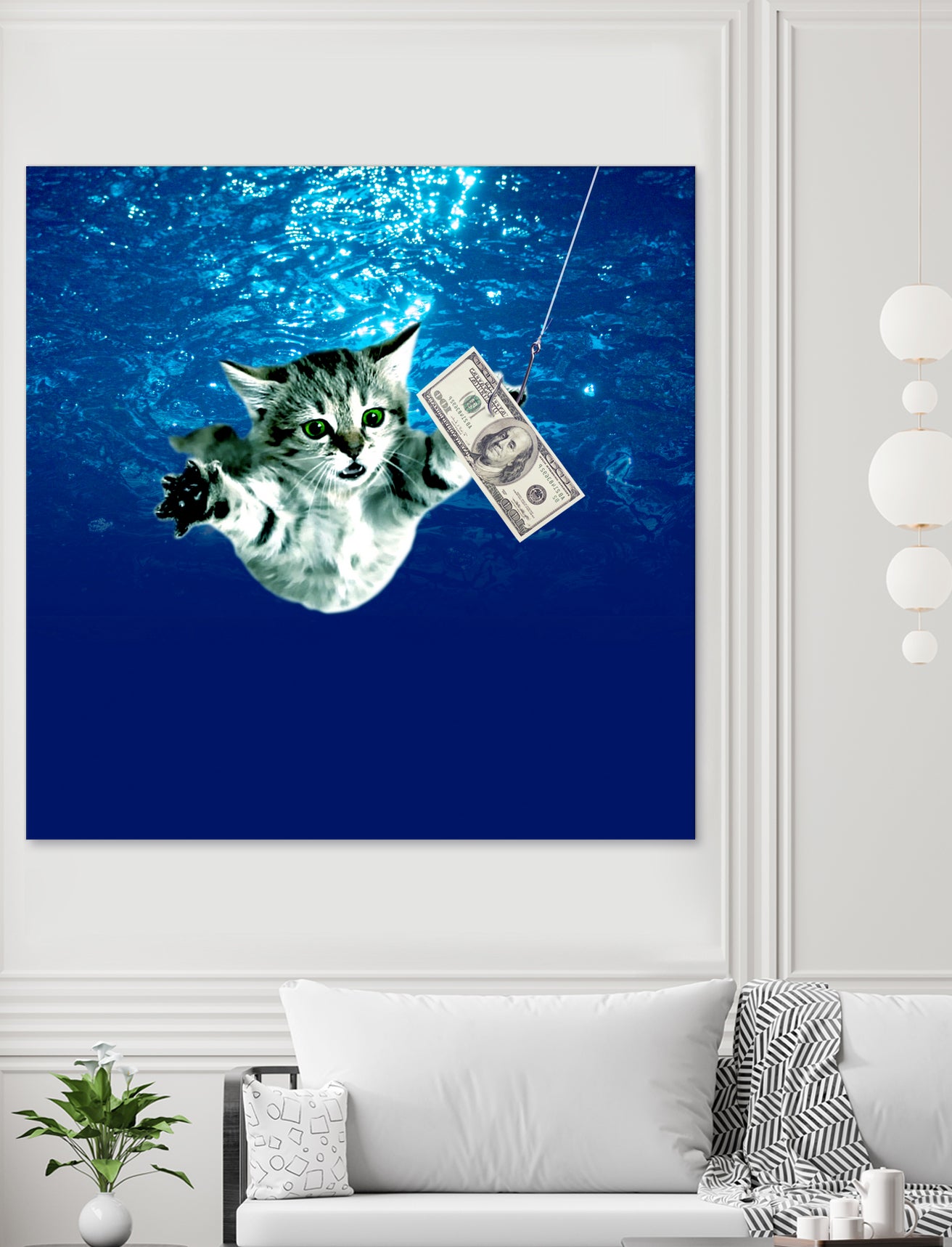 Cat Nvermind Album Cover under Water BabyNeve by Damian Augustyniak on GIANT ART - blue photo manipulation