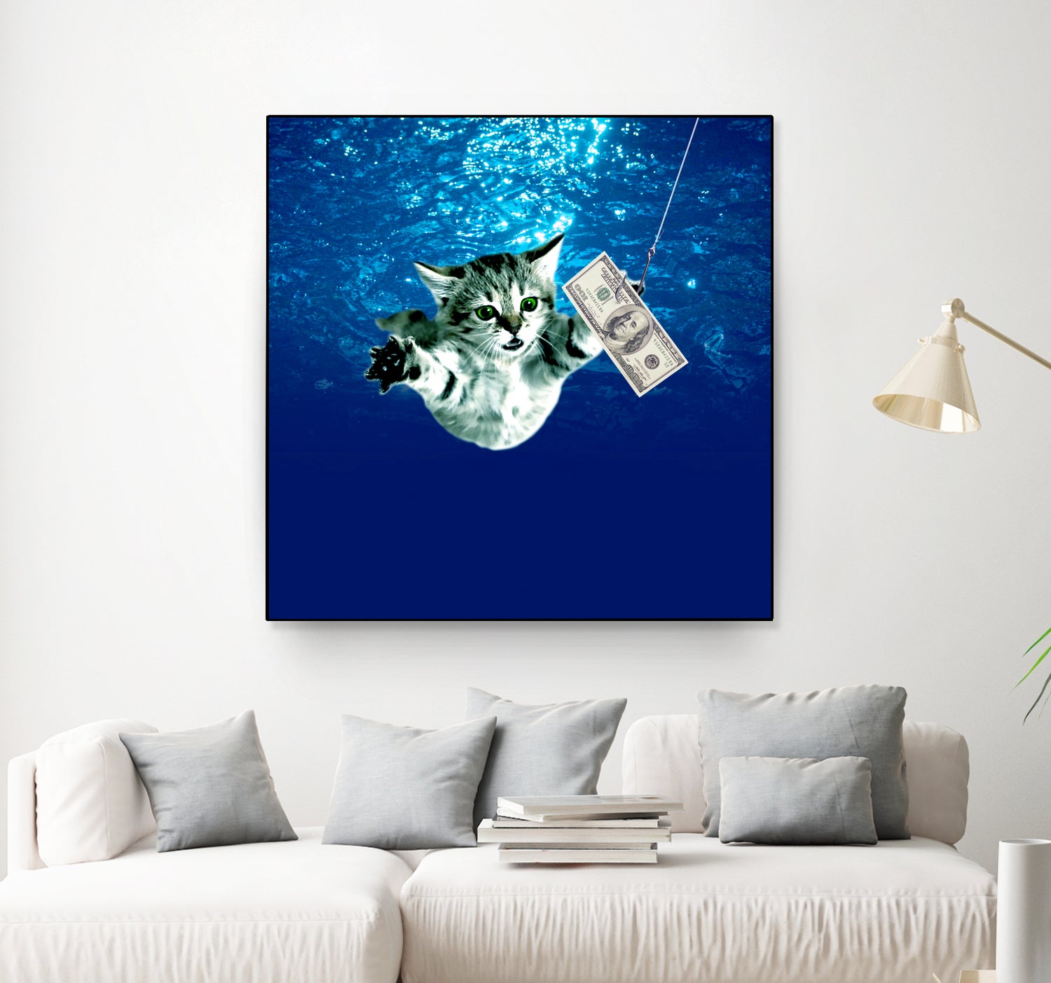 Cat Nvermind Album Cover under Water BabyNeve by Damian Augustyniak on GIANT ART - blue photo manipulation