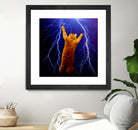 cat Thunders lighting space universe galaxy by Damian Augustyniak on GIANT ART - blue photo manipulation