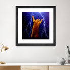 cat Thunders lighting space universe galaxy by Damian Augustyniak on GIANT ART - blue photo manipulation