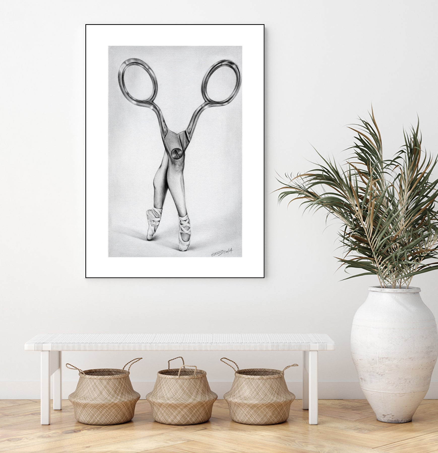 Scissors by Emi Dimitrova on GIANT ART - gray mixed media