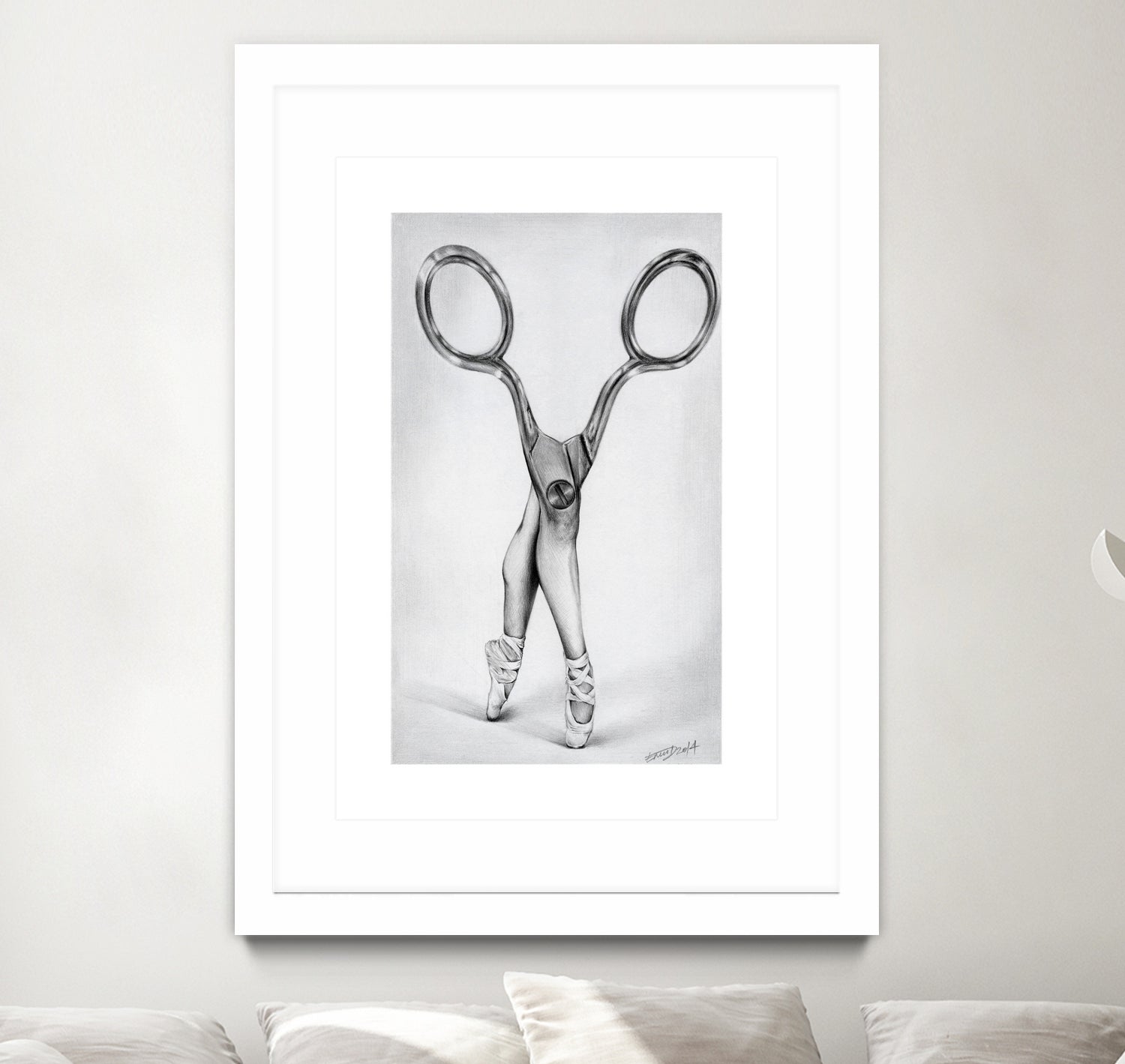 Scissors by Emi Dimitrova on GIANT ART - gray mixed media