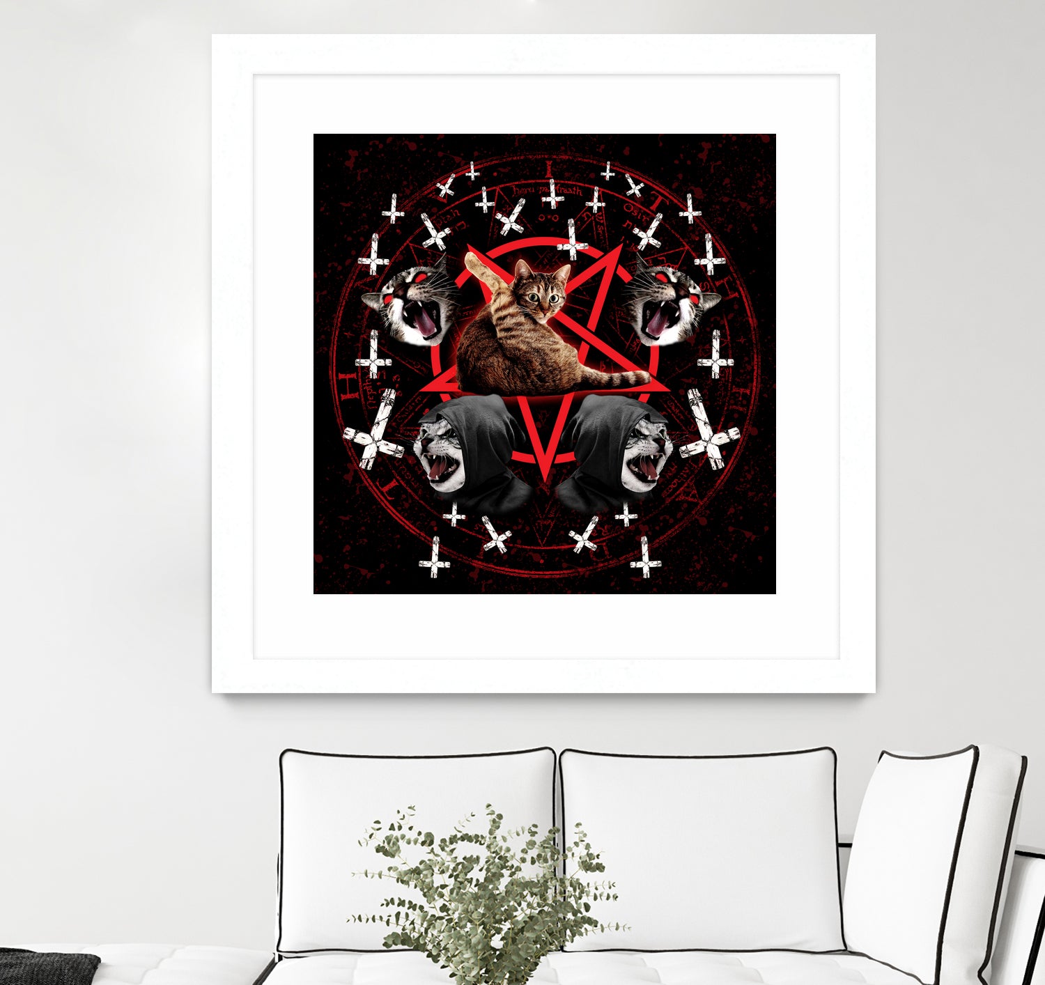 satanic cat pentagram death black metal band exorcist by Damian Augustyniak on GIANT ART - black photo manipulation