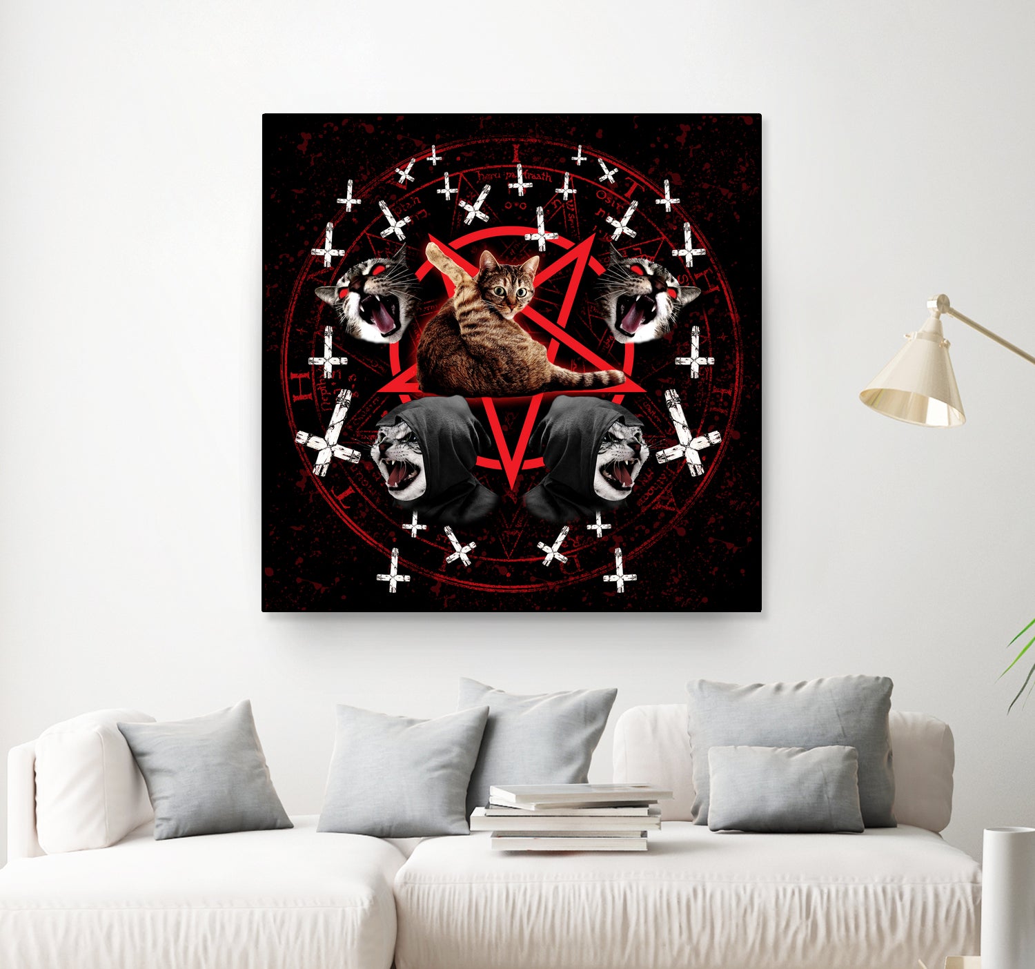 satanic cat pentagram death black metal band exorcist by Damian Augustyniak on GIANT ART - black photo manipulation