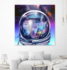 astronaut world map by Bekim Mehovic on GIANT ART - blue digital painting