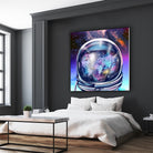 astronaut world map by Bekim Mehovic on GIANT ART - blue digital painting