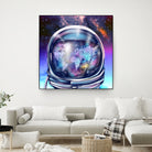 astronaut world map by Bekim Mehovic on GIANT ART - blue digital painting