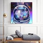 astronaut world map by Bekim Mehovic on GIANT ART - blue digital painting