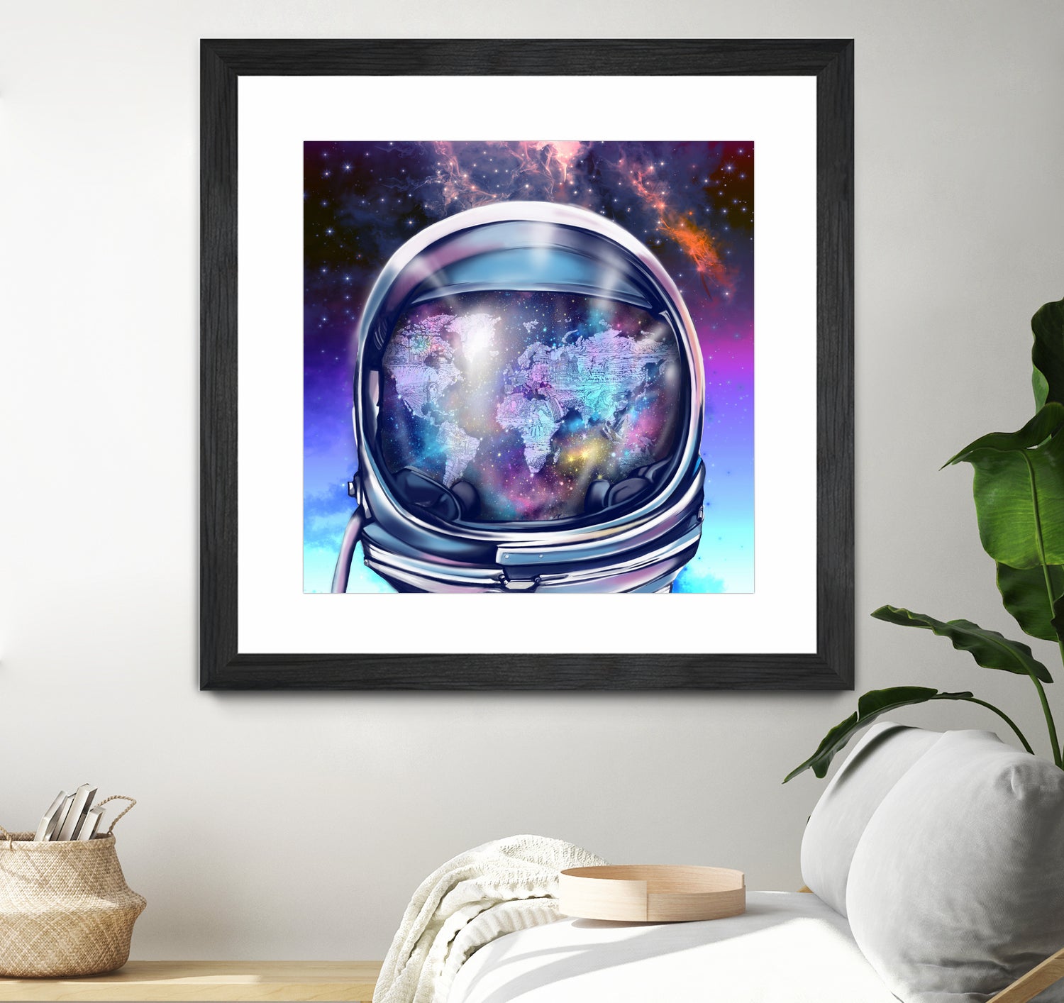 astronaut world map by Bekim Mehovic on GIANT ART - blue digital painting