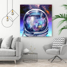 astronaut world map by Bekim Mehovic on GIANT ART - blue digital painting