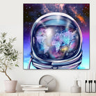 astronaut world map by Bekim Mehovic on GIANT ART - blue digital painting