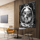 astronaut world map black and white by Bekim Mehovic on GIANT ART - black digital drawing